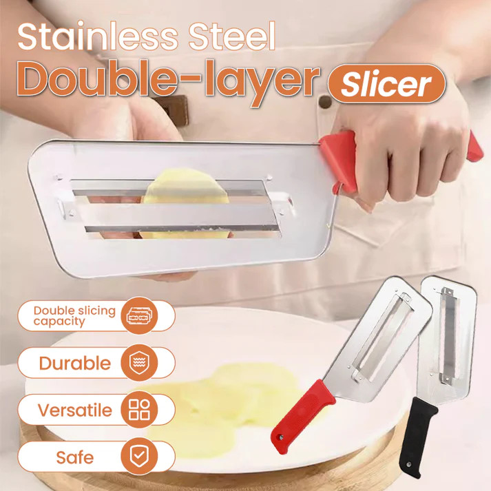 Double-layer stainless steel slicer