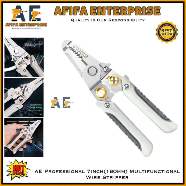 AE Professionl 7inch(180mm) Multifunctional Wire Stripper