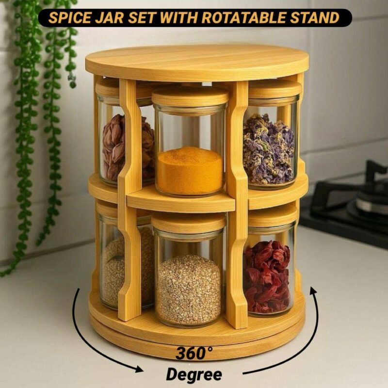 Spice Jar Rack with 10 Glass Jars