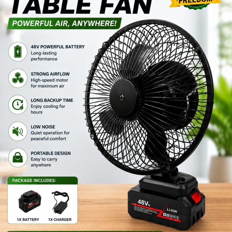 48V Powerful Rechargeable Fan – Single Bettary