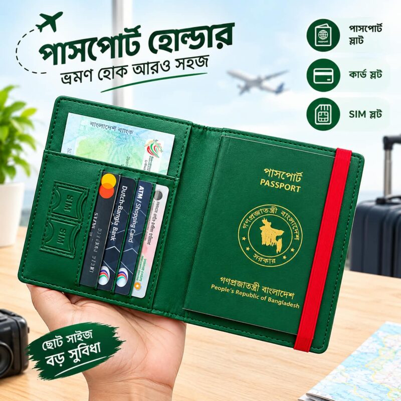 Bangladeshi Passport Cover & Card Holder For Men/ Women - Passport Cover